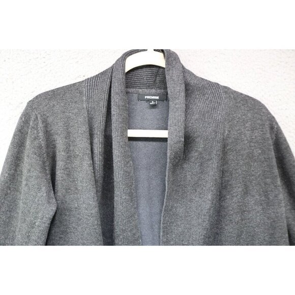 Premise Gray Long Open Front Cardigan-Size Small-Pockets - Picture 5 of 11